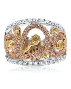 Tri-Colored Paisley Diamond Ring
