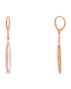 Pink Amethyst & Diamond Drop Earrings