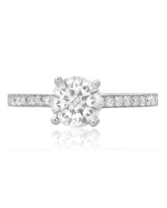 White Gold Half Pave Engagement Setting