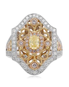 Tri-Colored Vintage Diamond Ring