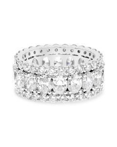 Platinum Eternity Ring with Oval Diamonds