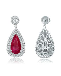 Pear-shaped Ruby Drop Earrings