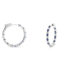 Three-quarter-inch Gold Hoops with a Carat+ of Sapphires