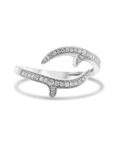 White Gold Diamond Pave Bypass Ring
