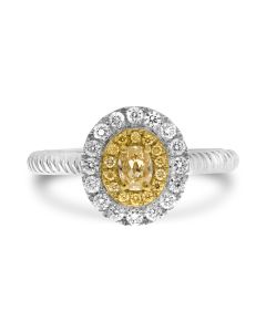Oval Yellow Diamond Braided Ring