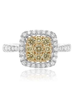 Pave Shank Diamond Cluster Ring
