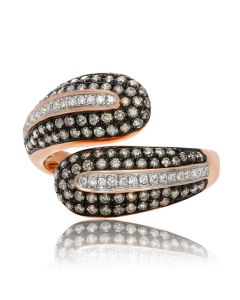 Champagne Diamond Overlapping Ring