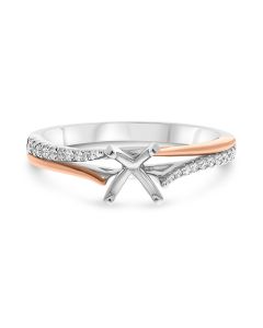 White Gold and Rose Gold Solitaire Semi Mount