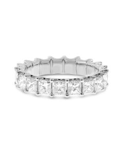 18K White Gold 3+ Carat Princess Cut Diamond Eternity Ring