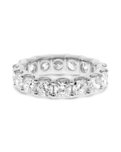Platinum Eternity Ring with 5+ Carats Cushion Cut Diamonds
