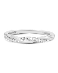Twisted White Gold Pave Band