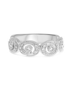 White Gold Diamond Swirl Ring