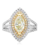 Marquise Cut Yellow Diamond Ring