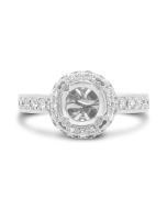 Vintage inspired Double Prong Engagement Setting