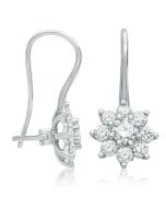 Flowering White Diamond Earrings