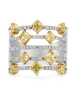 Openwork Band with Five Rows of Diamonds