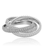 Interlocking White Diamond Ring