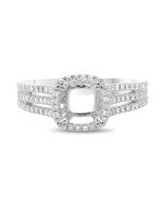 White Gold Triple Pave Engagement Setting
