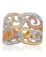Swirling Diamond Fashion Ring