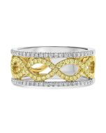 Yellow & White Diamond Infinity Ring