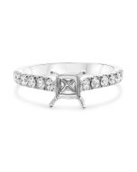White Gold Pave Cathedral Engagement Setting