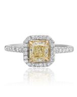 Radiant Yellow Diamond Halo Ring