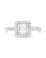 Four Prong Halo Engagement Ring