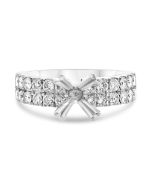 White Gold Two Row Shank Engagement Setting