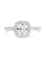 French Pave Halo Engagement Setting