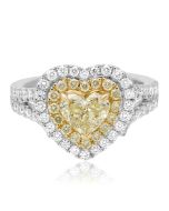 One Carat Yellow Diamond Heart Ring
