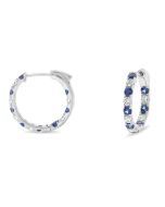 Inside-out Diamond and Sapphire Half-Inch Hoops