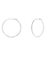 Inside-Outside White Diamond Hoop Earrings, 1 ½” Diameter