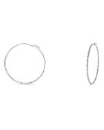 Inside-Outside White Diamond Hoop Earrings, 1 ½” Diameter