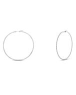 White Diamond Earrings on 2-Inch Round Hoops
