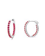 Ruby Inside Out Oval Hoop Earrings