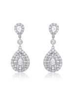 Double Pear White Diamond Earrings