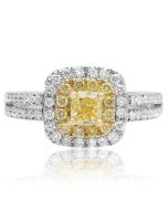 Stacked Pave Yellow Diamond Ring