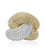 Overlapping Two Tone Diamond Ring
