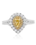 Braided Shank Yellow Diamond Ring