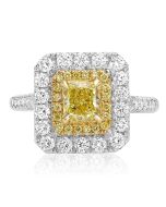 Fancy Yellow Diamond Octagon Ring