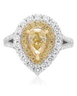Pear-shaped Fancy Yellow Diamond Ring