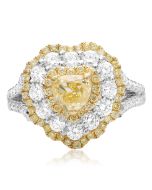 Flowering Heart-shaped Diamond Ring