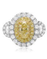 Fancy Yellow Diamond Side Stone Ring