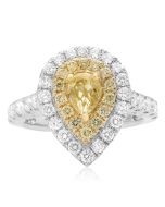 Paved Shank Pear-shaped Diamond Ring