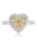 Pave Shank Diamond Heart Ring