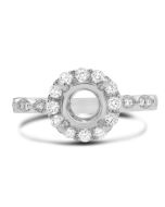 White Gold Milgrain Cathedral Engagement Setting