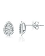 White Diamond Pear-shaped Stud Earrings
