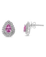 Pear-shaped Pink Sapphire Stud Earrings
