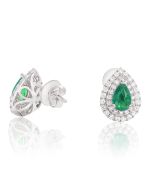 Pear-shaped Emerald Stud Earrings