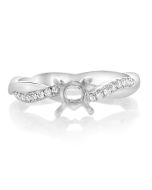 White Gold Twisted Engagement Setting